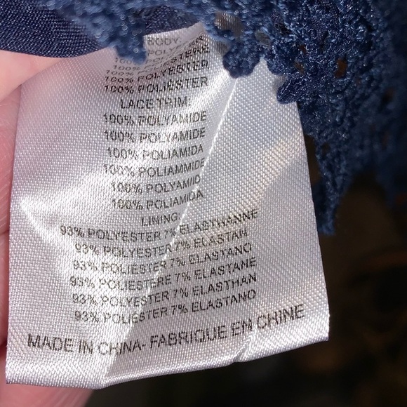 Molly Bracken Lace overlay Midi Blue Dress - Picture 8 of 11